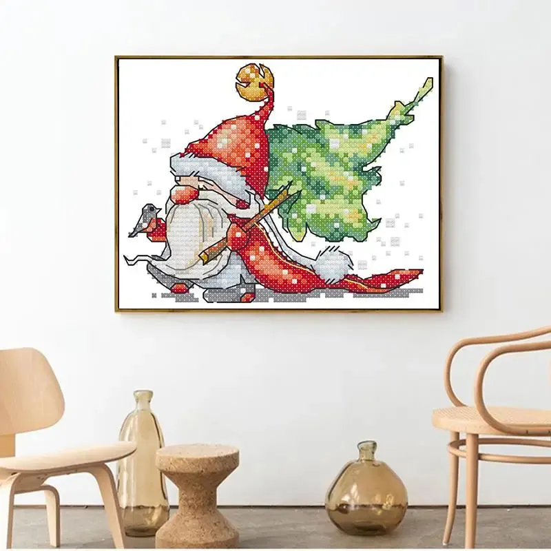 Christmas Cross Stitch Kits Cartoon Santa Claus Pattern