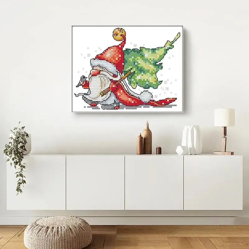 Christmas Cross Stitch Kits Cartoon Santa Claus Pattern