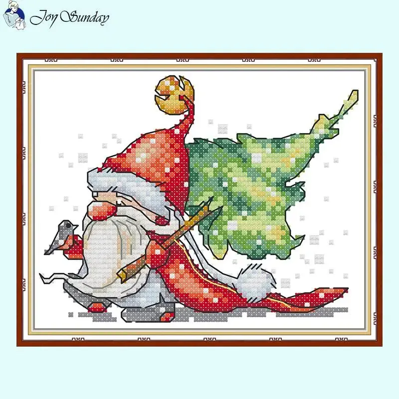 Christmas Cross Stitch Kits Cartoon Santa Claus Pattern