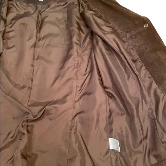 Coldwater Creek brown leather embroidered boho jacket size small