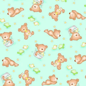 Comfy Flannel Bears Aqua 1004-60 BTY