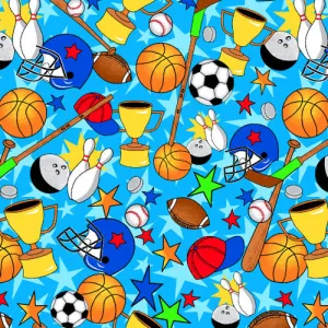 Comfy Flannel Sports Blue 0989-77 BTY