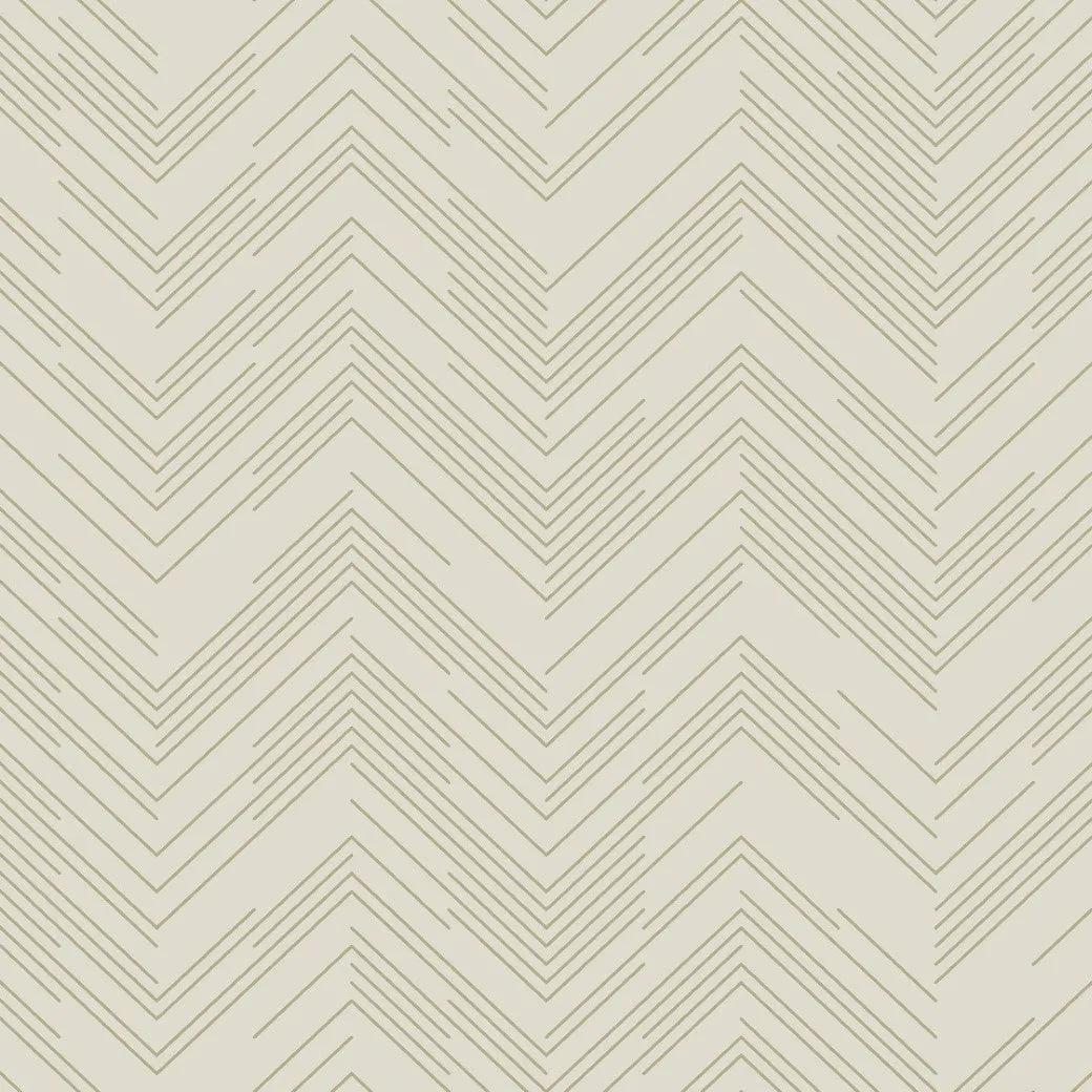 Cream & Gold Polished Chevron Wallpaper (60 SqFt)