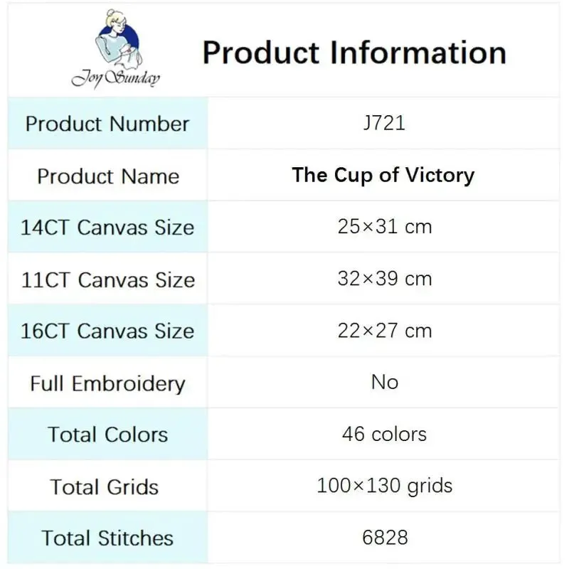 Cup of Victory Cartoon Cross Stitch