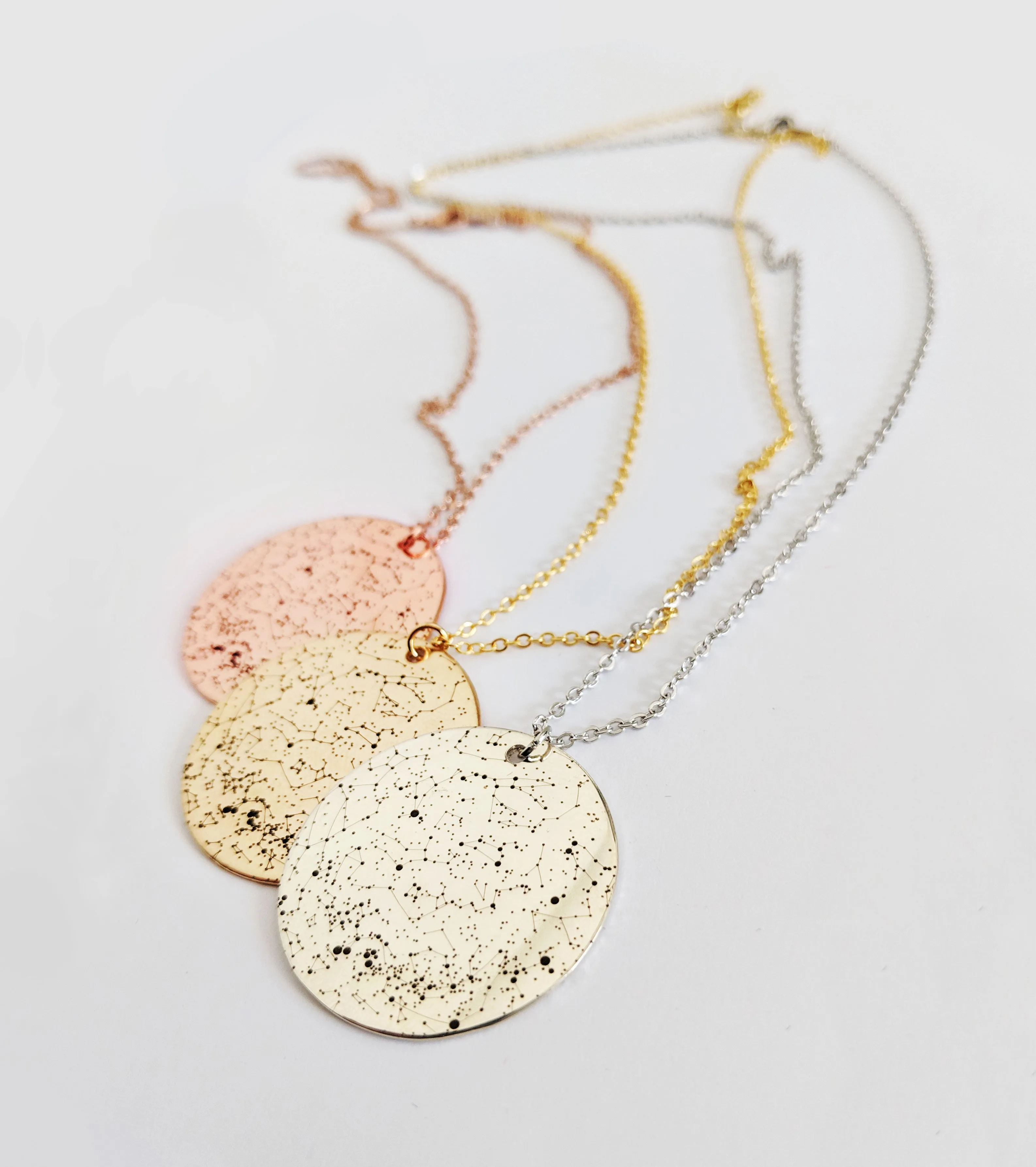 Custom Star Map Gold Filled Necklace Large Size