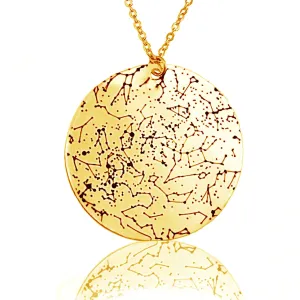 Custom Star Map Gold Filled Necklace Large Size