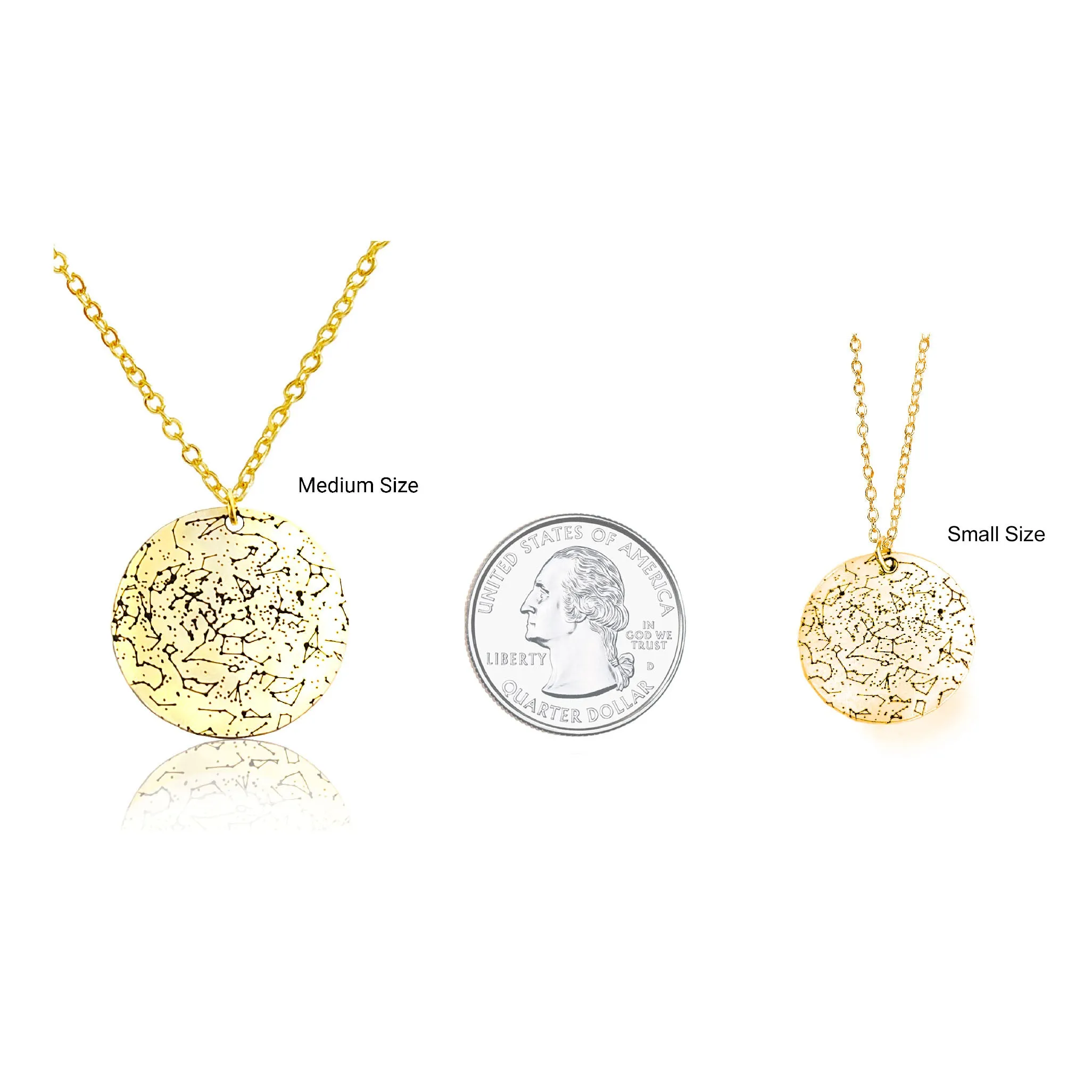 Custom Star Map Gold Filled Necklace Small Size