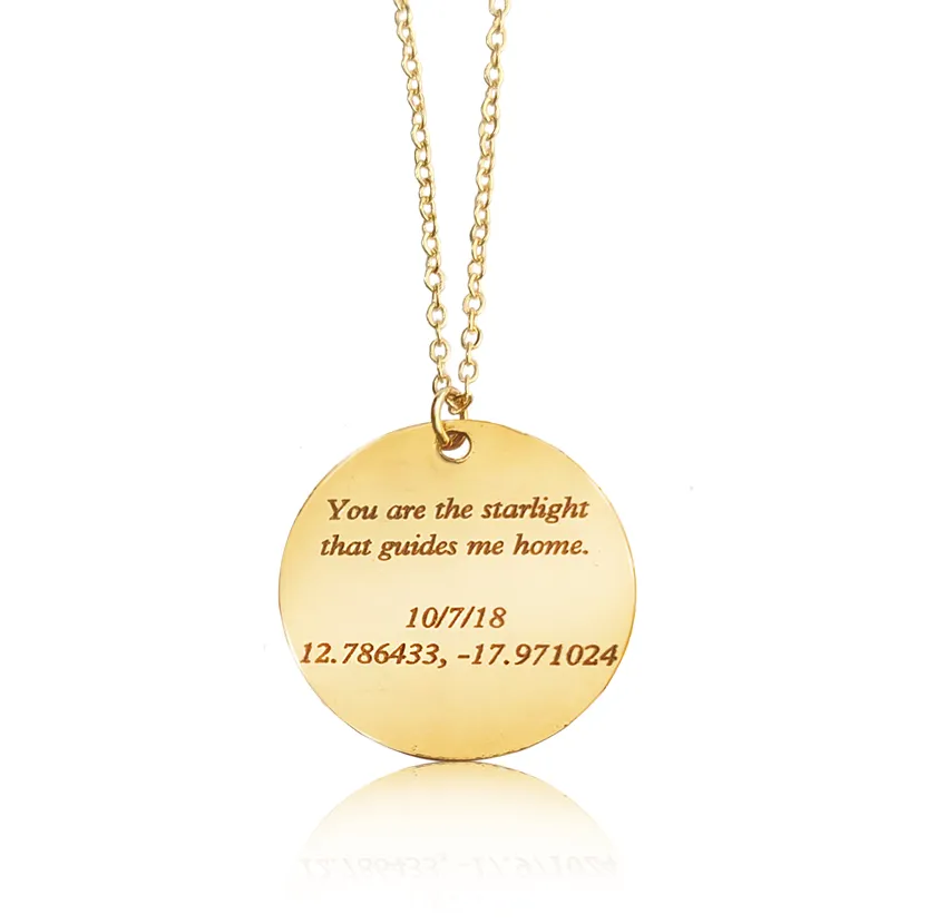 Custom Star Map Gold Filled Necklace Small Size