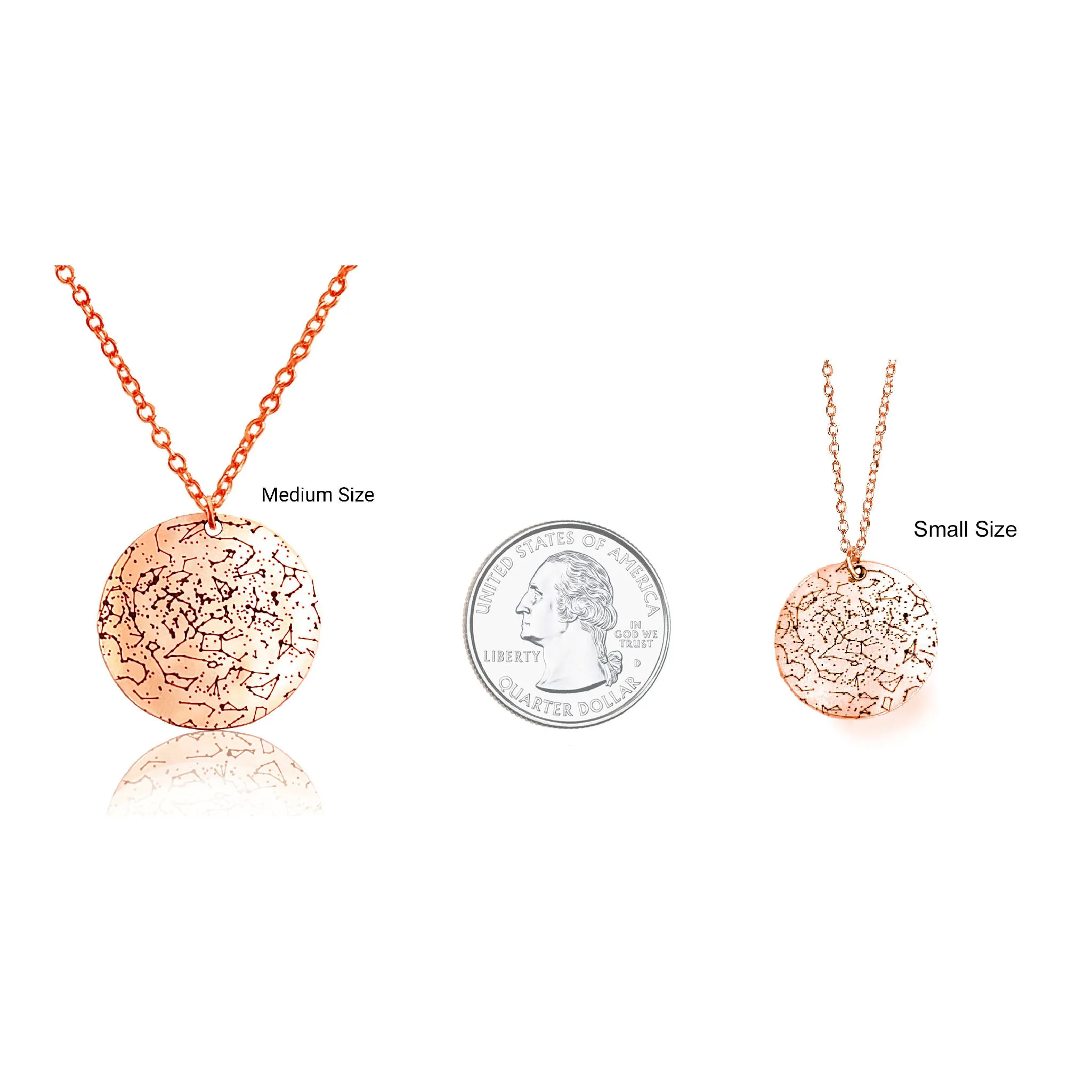 Custom Star Map Rose Gold Filled Necklace Small Size