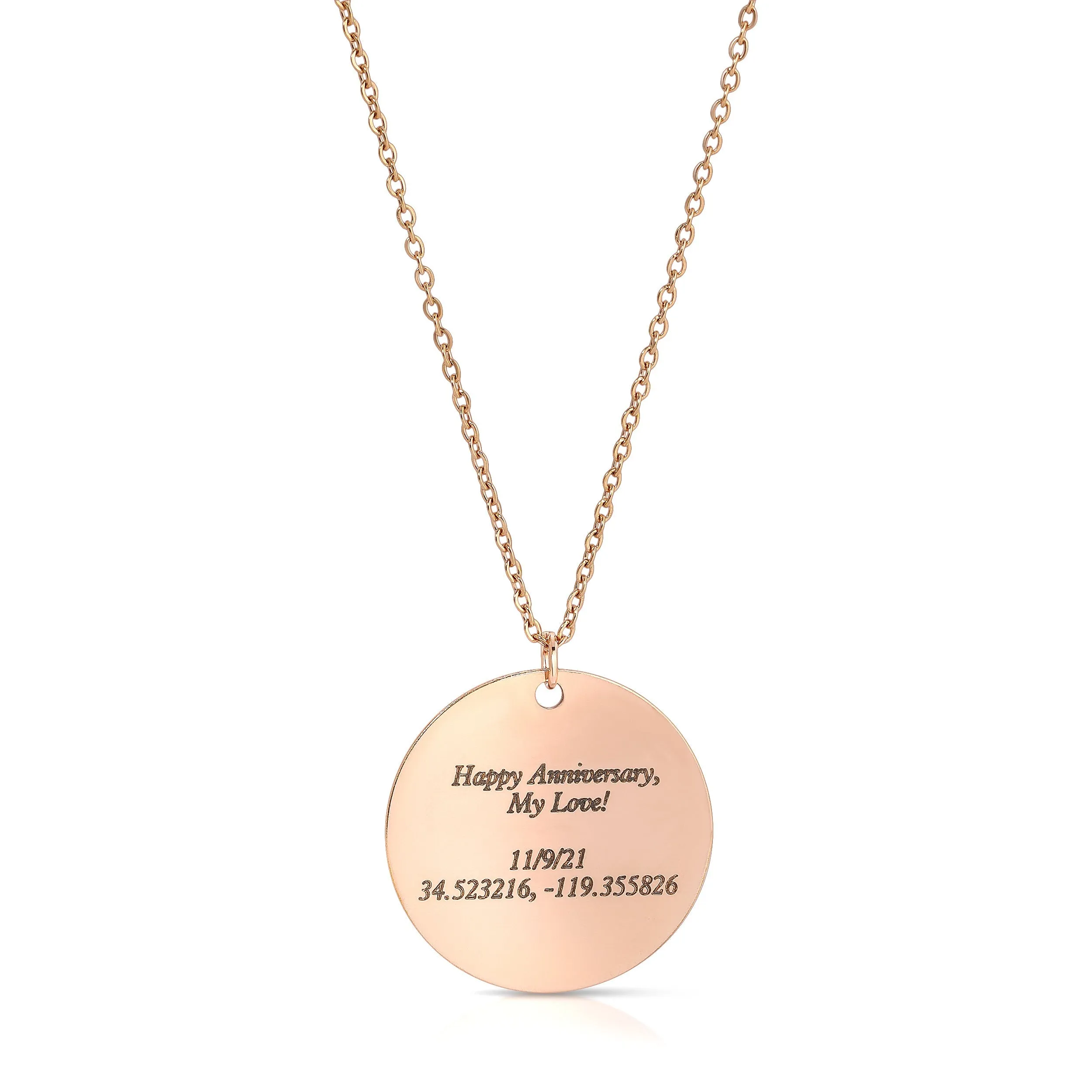 Custom Star Map Rose Gold Filled Necklace Small Size