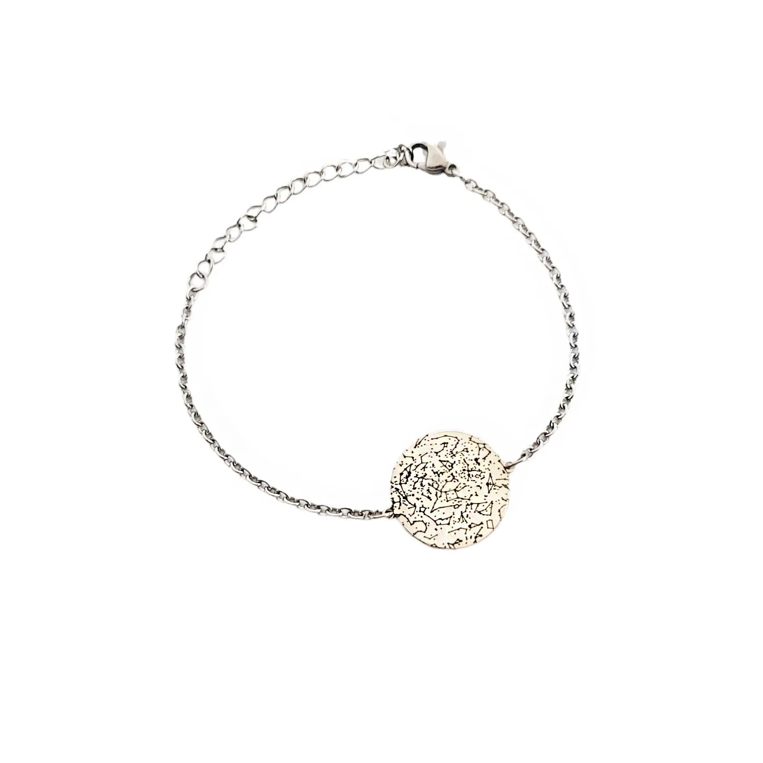 Custom Star Map Sterling Silver Bracelet Small Size