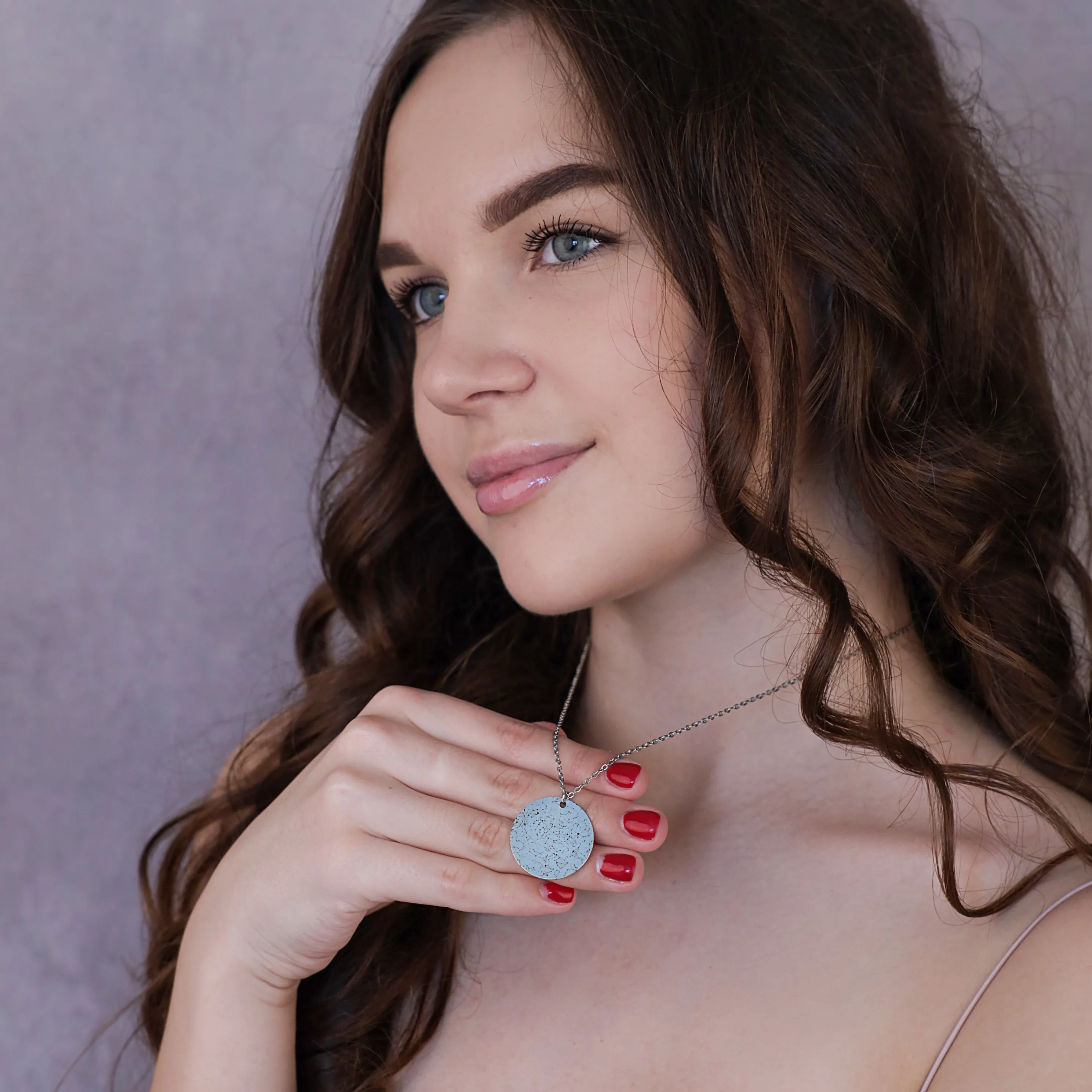 Custom Star Map Sterling Silver Necklace Medium Size