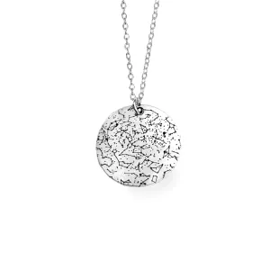 Custom Star Map Sterling Silver Necklace Small Size