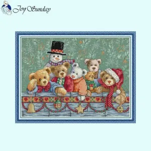 Cute Christmas Stitch Brown Bear