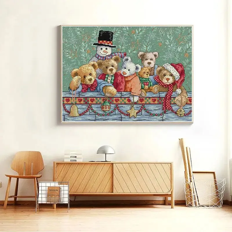 Cute Christmas Stitch Brown Bear