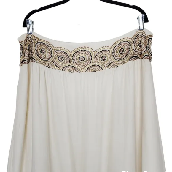 Debbie Shuchat Embellished, Sequined and Beaded Bohemian Full Maxi Skirt