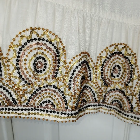 Debbie Shuchat Embellished, Sequined and Beaded Bohemian Full Maxi Skirt