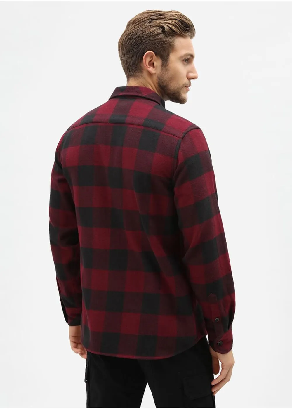 Dickies Mens Sacramento Flannel Shirt Maroon