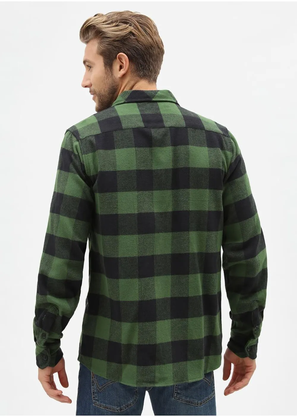Dickies Mens Sacramento Flannel Shirt Pine Green