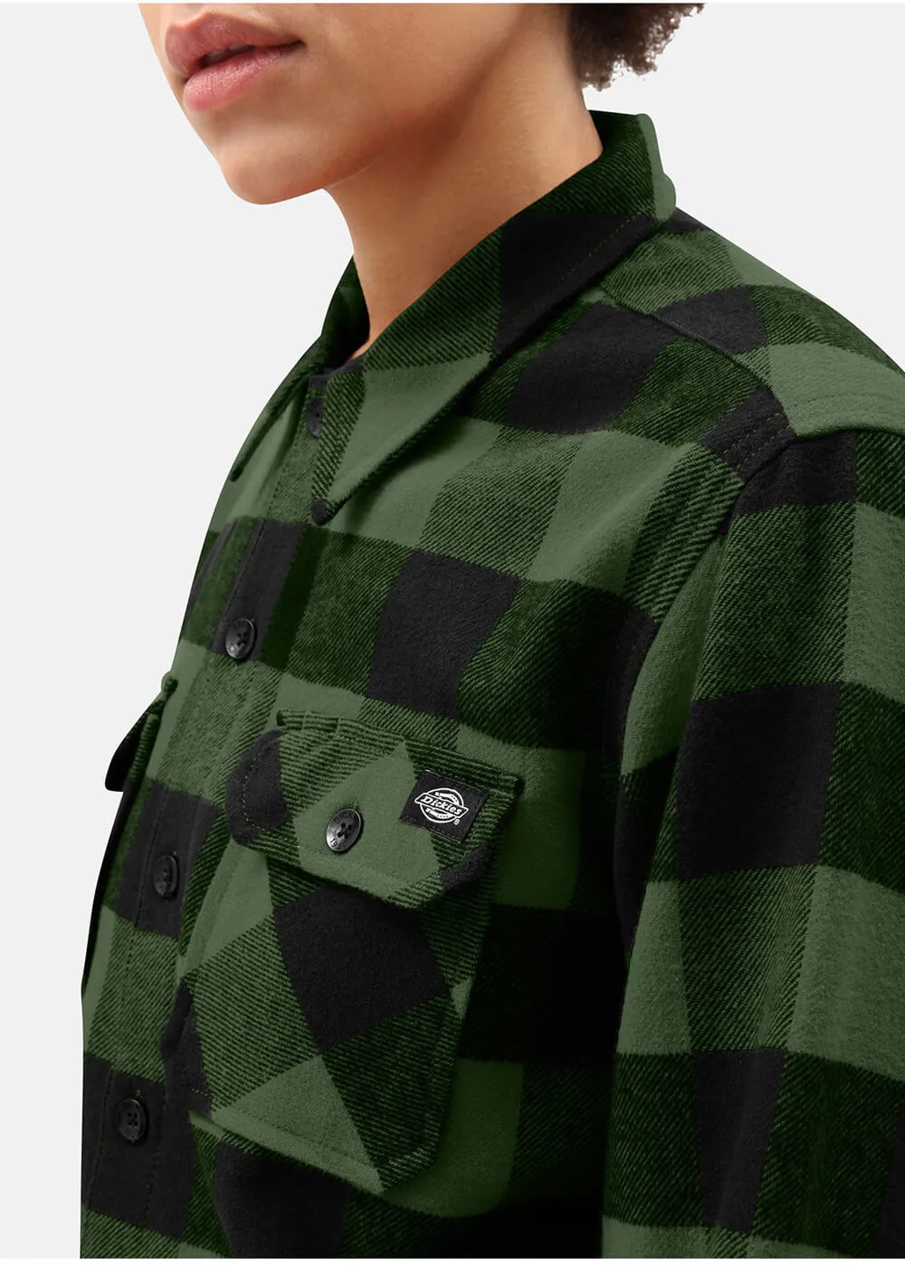Dickies Mens Sacramento Flannel Shirt Pine Green