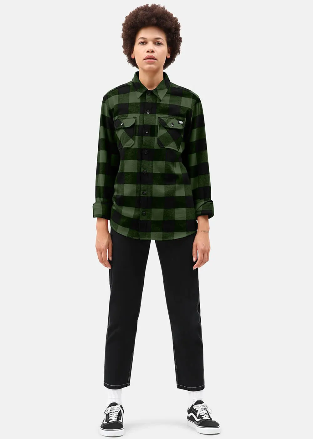 Dickies Mens Sacramento Flannel Shirt Pine Green