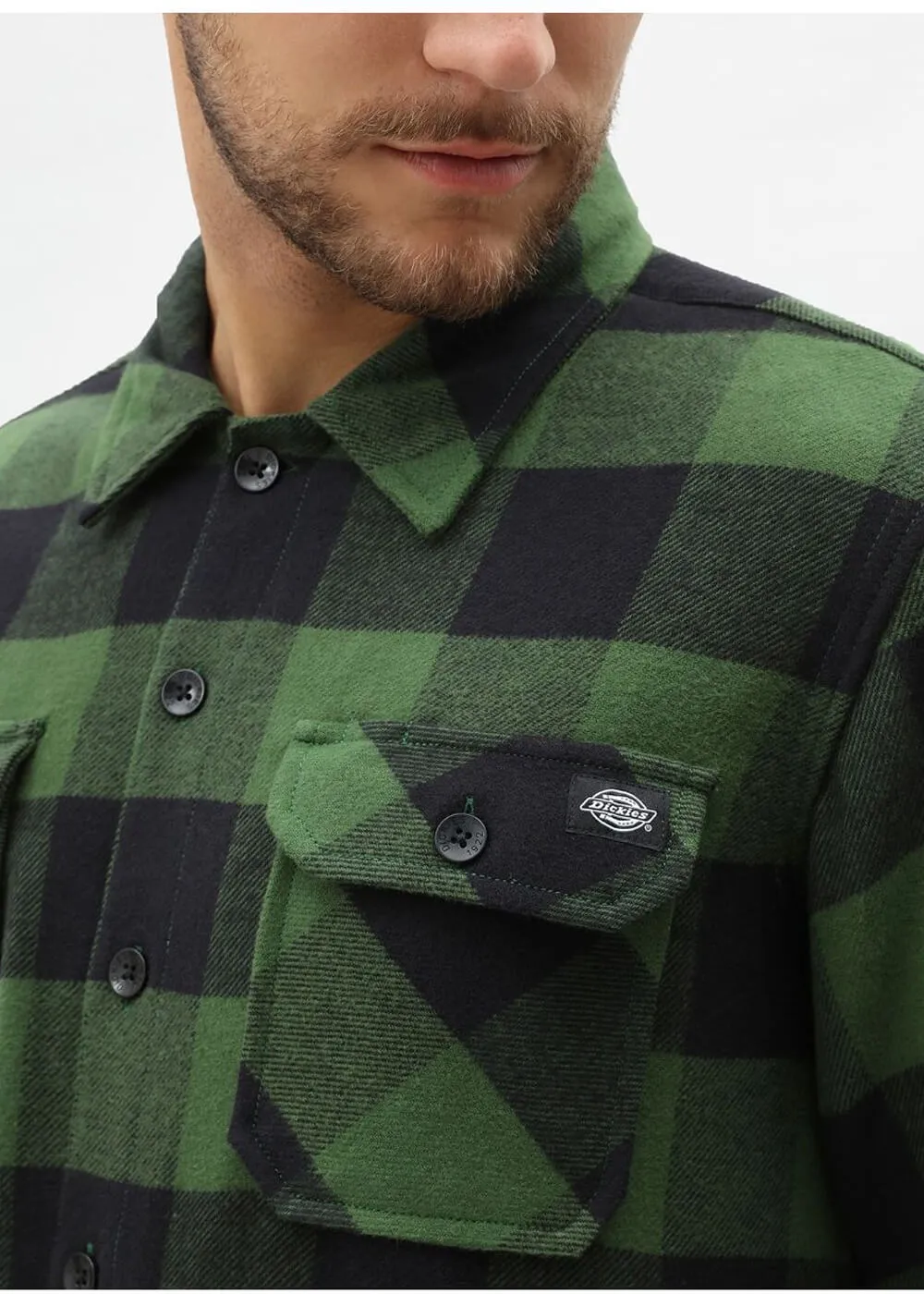 Dickies Mens Sacramento Flannel Shirt Pine Green