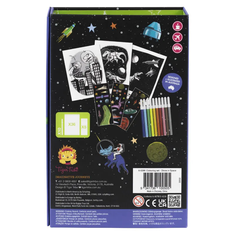 Dinos in Space Colouring Set - 4 