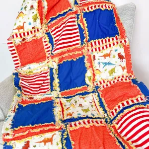 Dinosaur Crib Bedding | Red, Blue, Yellow
