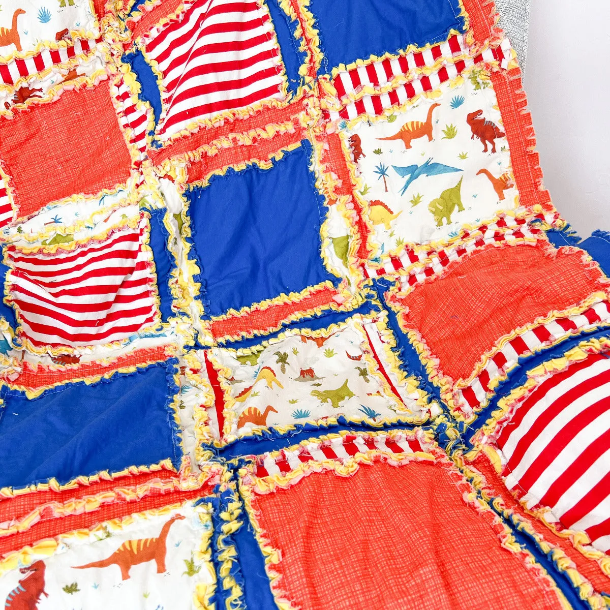 Dinosaur Crib Bedding | Red, Blue, Yellow