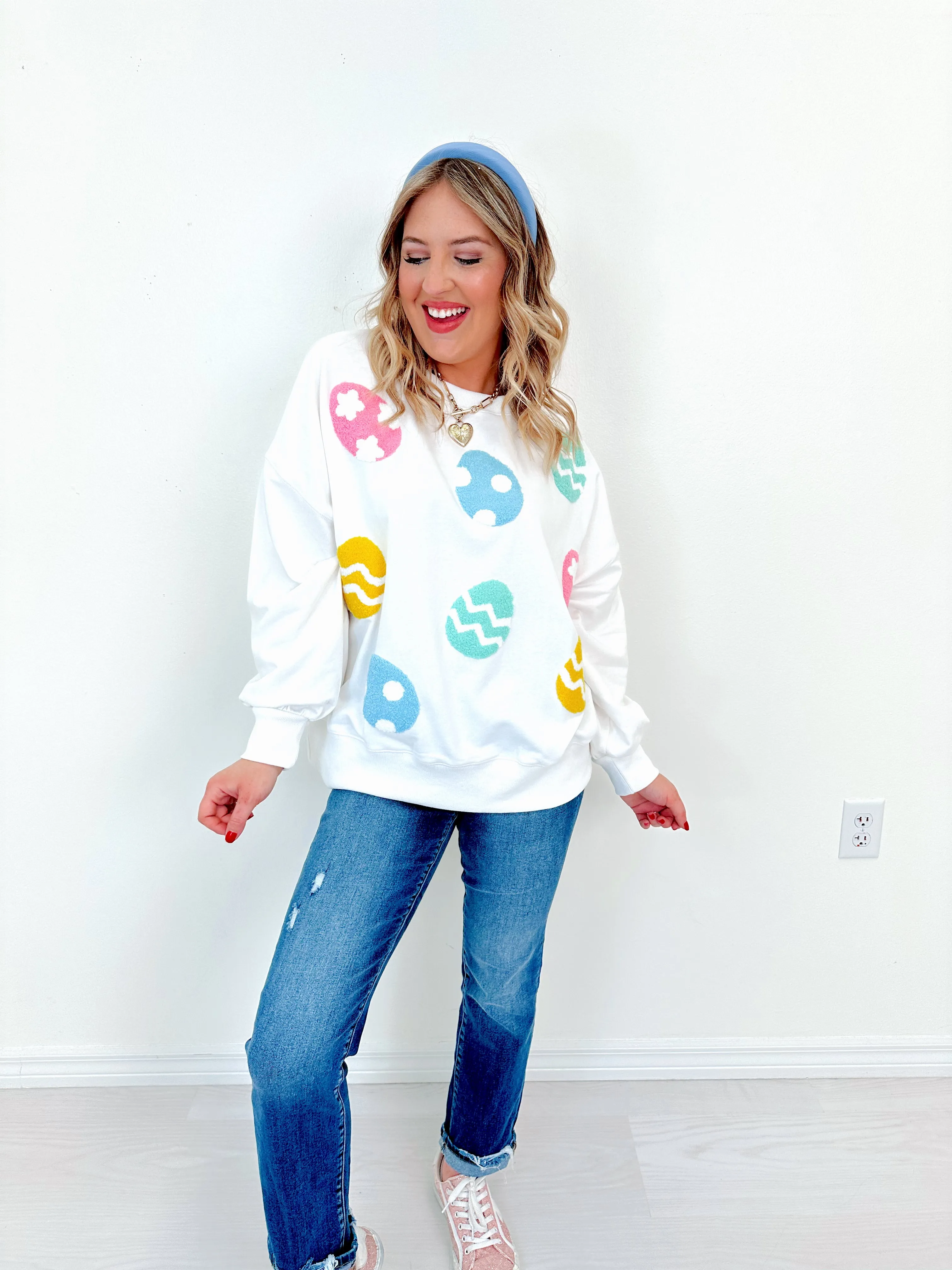 Easter Egg Chenille Patch Sweatshirt