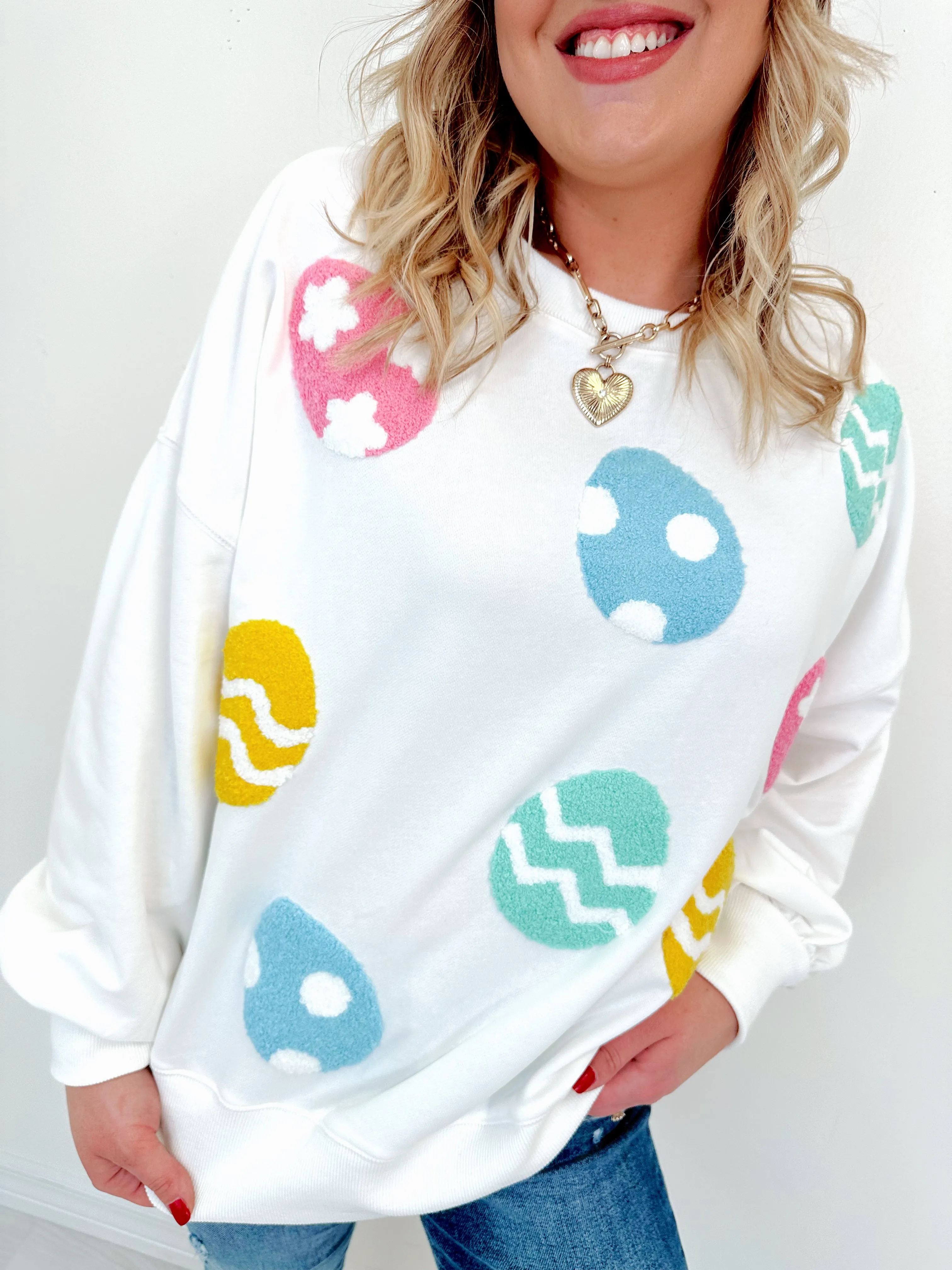 Easter Egg Chenille Patch Sweatshirt