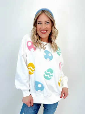 Easter Egg Chenille Patch Sweatshirt