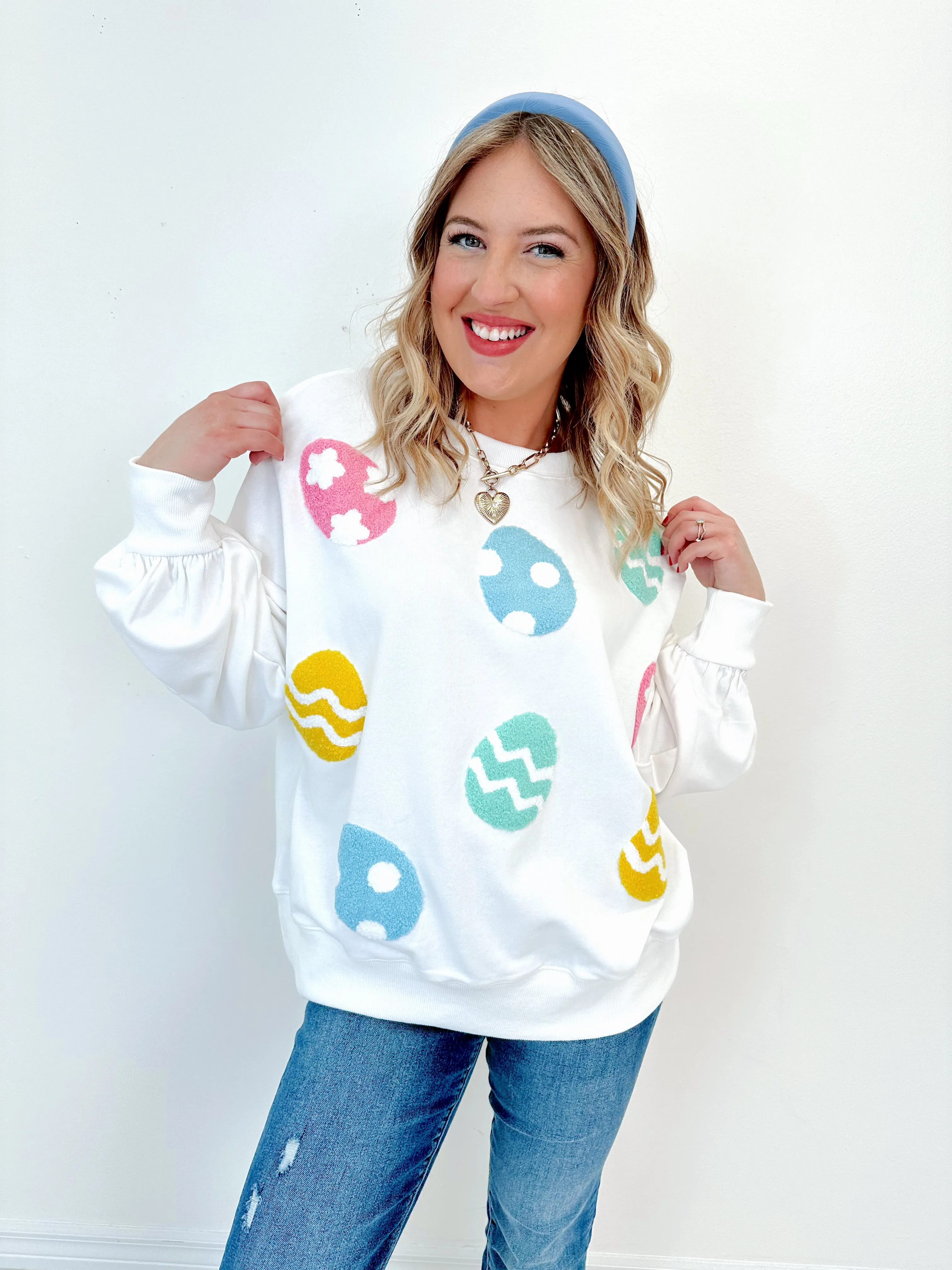 Easter Egg Chenille Patch Sweatshirt