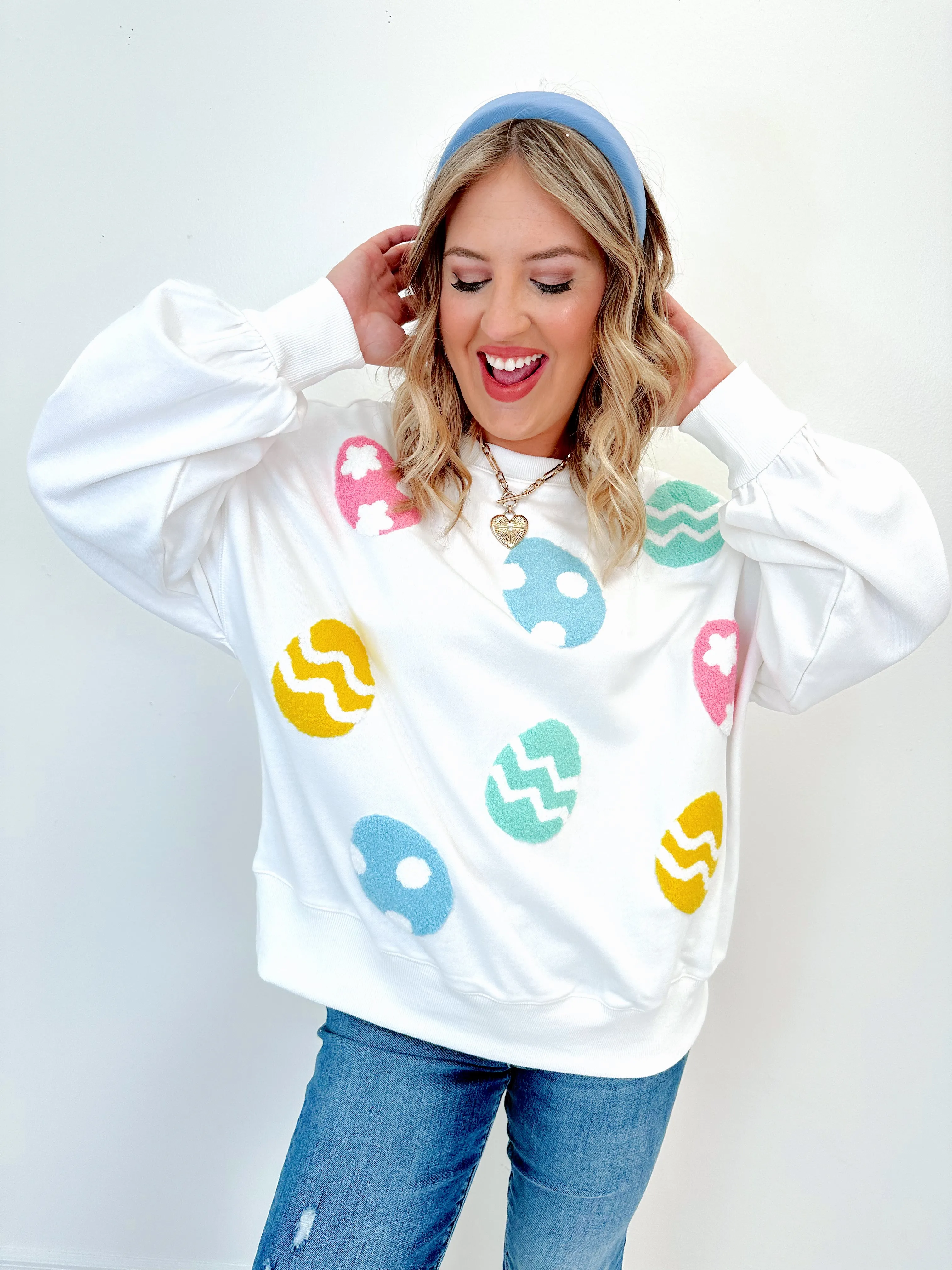 Easter Egg Chenille Patch Sweatshirt