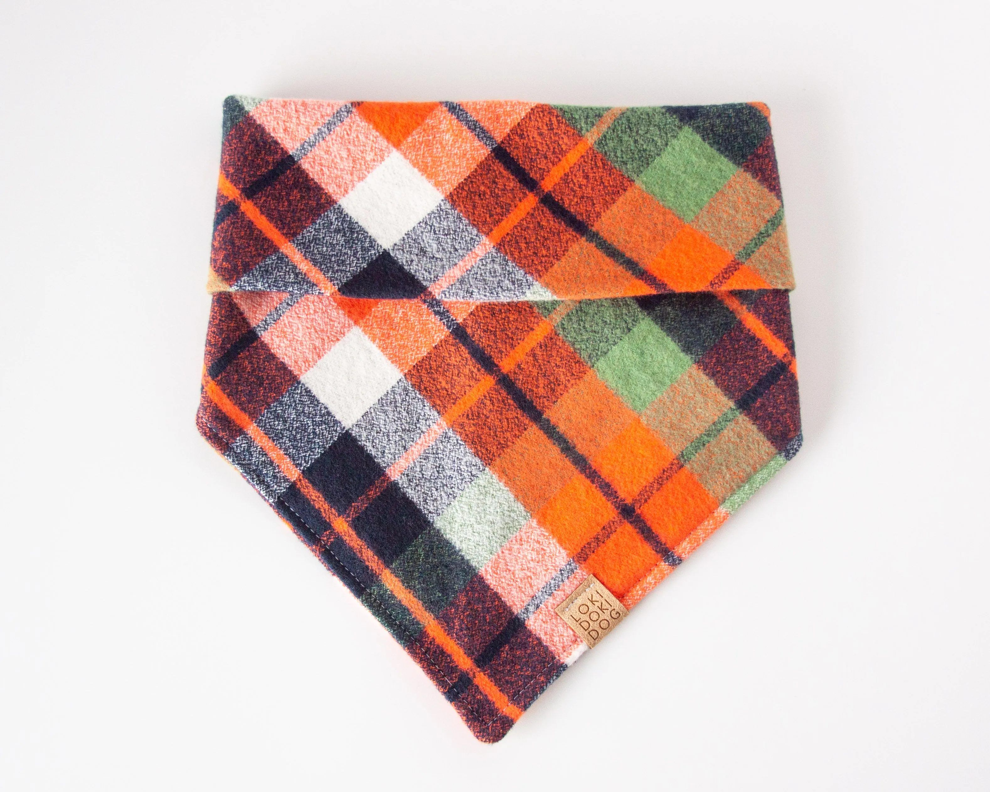 Fall Harvest Plaid Flannel Dog Bandana