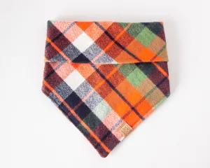 Fall Harvest Plaid Flannel Dog Bandana