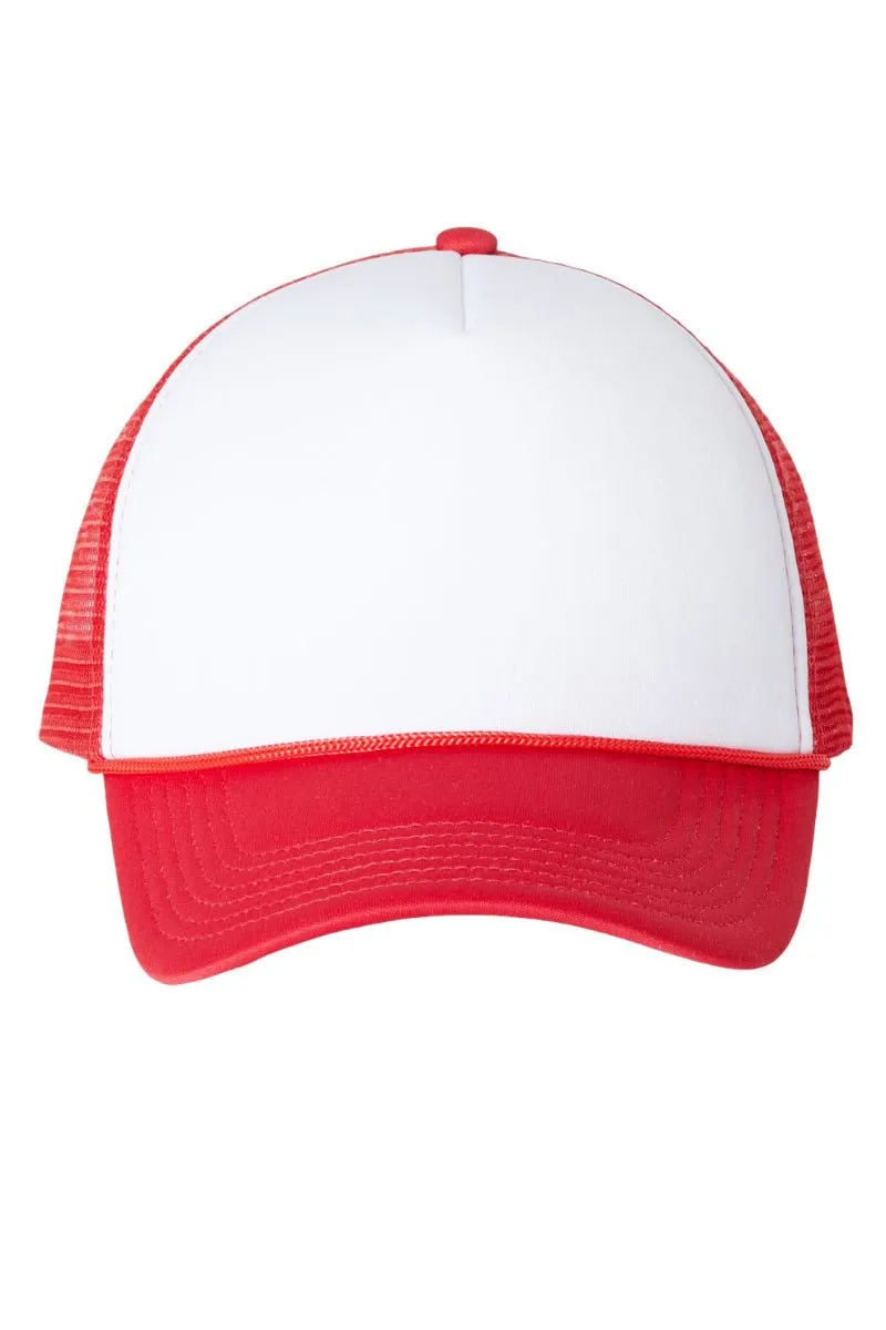Faux Patch Chenille USA Transfer Foam Mesh Back Trucker Cap