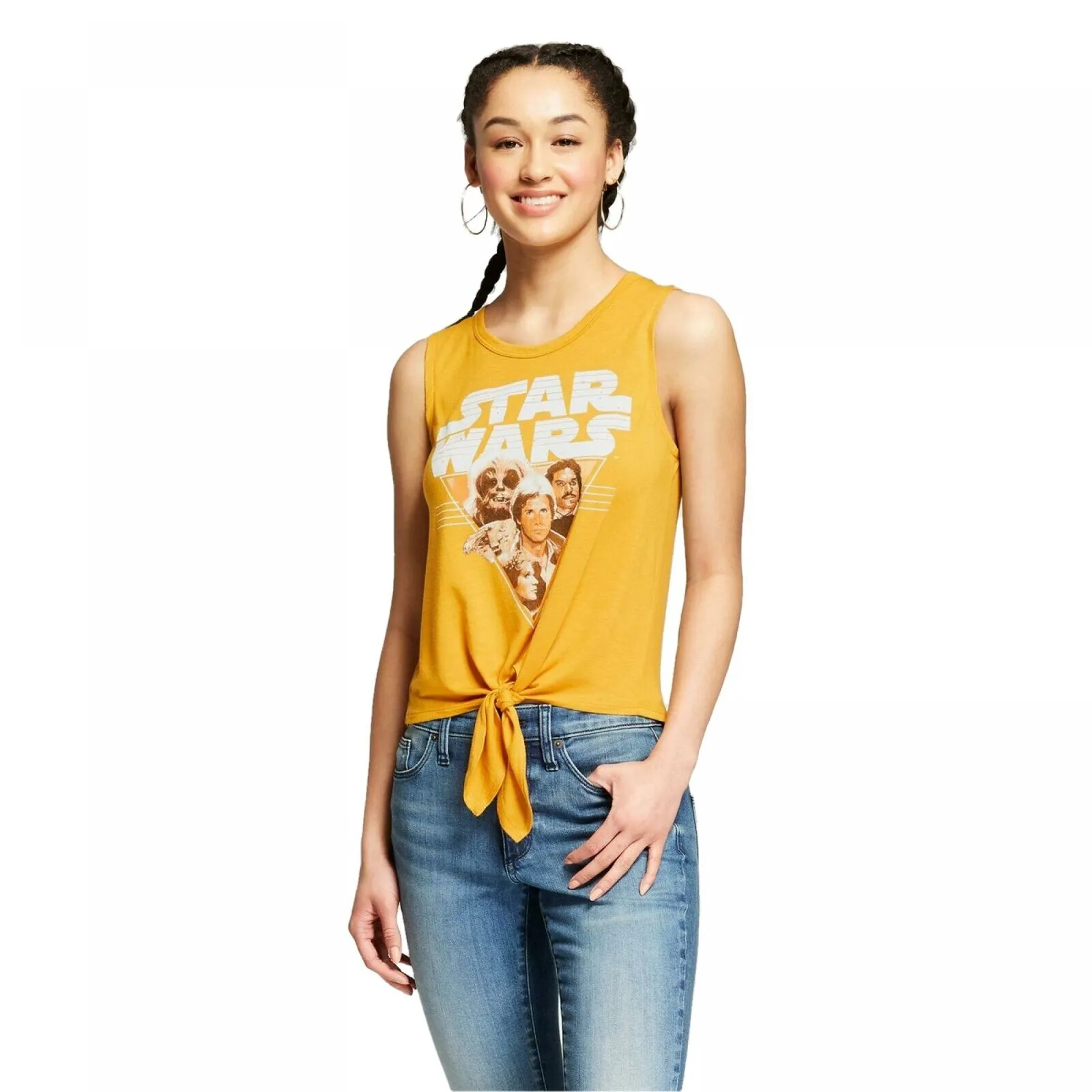 Fifth Sun Women's Star Wars Tie Front Graphic Tank Top