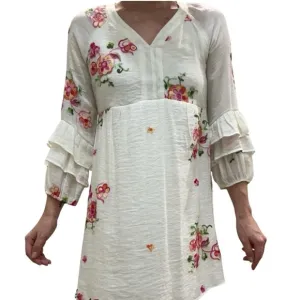 Figueroa &amp; Flower Floral Embroidered Cottagecore Boho Dress M