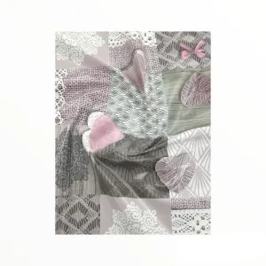 Flannel Backed Vintage Hearts Plastic Tabling 140 cm