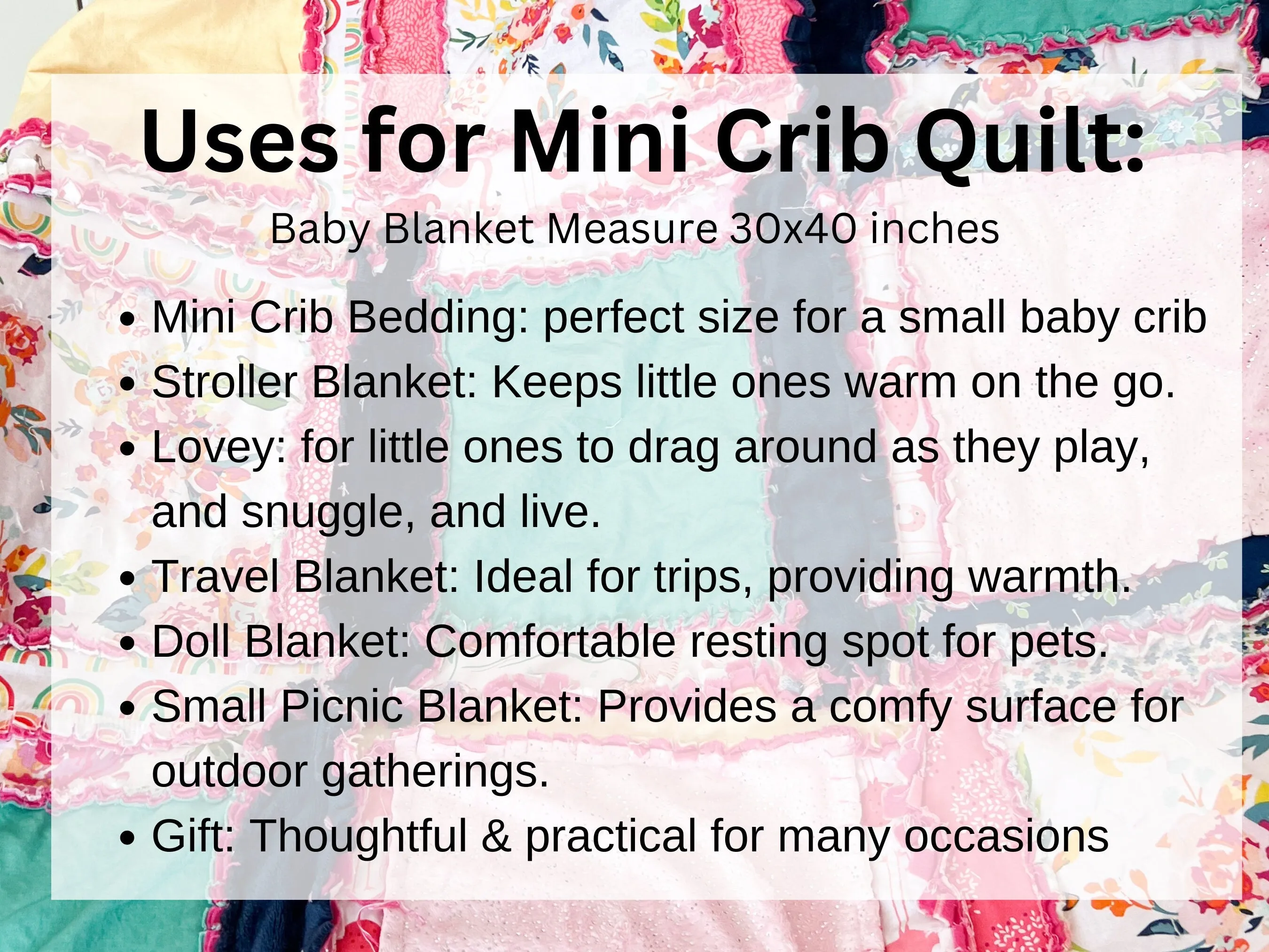 Floral Baby Girl Minky Mini Crib Quilt, Girls Quick Ship Quilts, Yellow Teal Pink Soft Rag Blanket for Girls