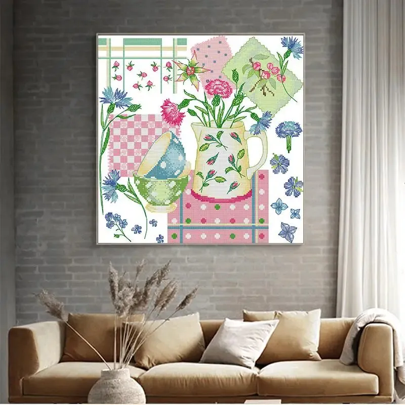 Flower Little Kitchen Still Life Pattern Cross Stitch