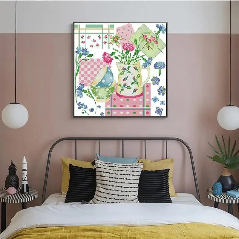 Flower Little Kitchen Still Life Pattern Cross Stitch