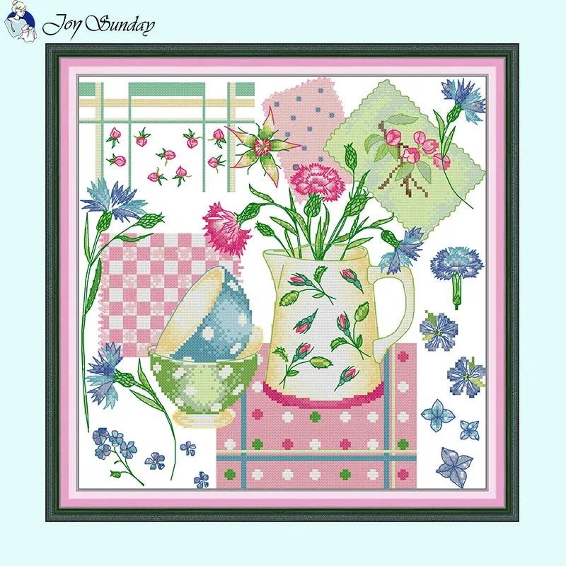 Flower Little Kitchen Still Life Pattern Cross Stitch