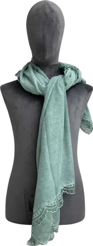 Free People Blue Lovelace Washed Scarf One Size