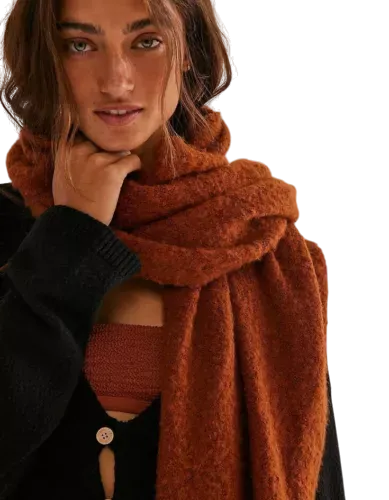 Free People Brown Rangeley Supersoft boucle Scarf