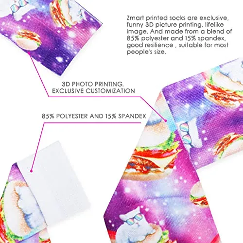 Funny Unisex 3D Print Cat Socks Novelty Christmas Gift for Men and Women Gifts For Cat Lovers