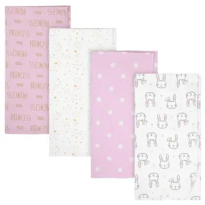 Gerber® 4-Pack Baby Girls Princess Flannel Blankets