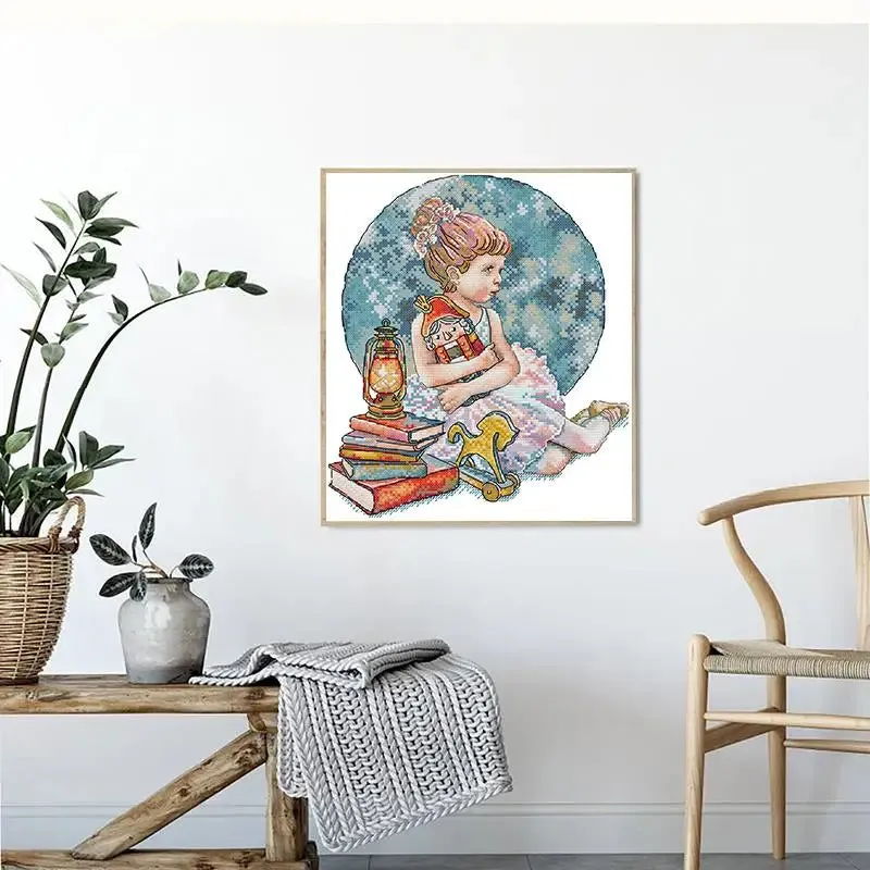 Girl with Nutcracker 14CT Cross Stitch Kit