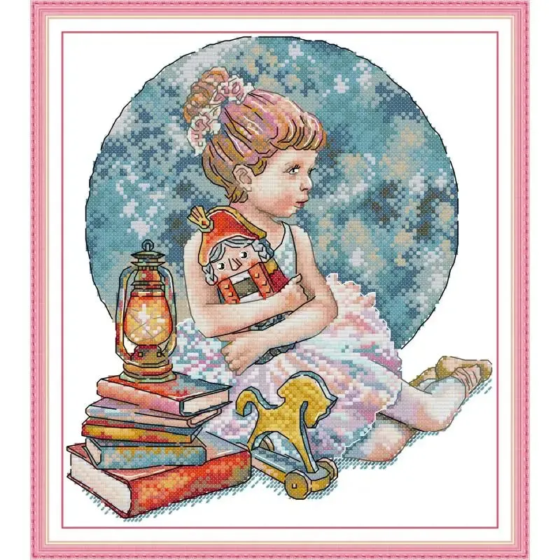 Girl with Nutcracker 14CT Cross Stitch Kit